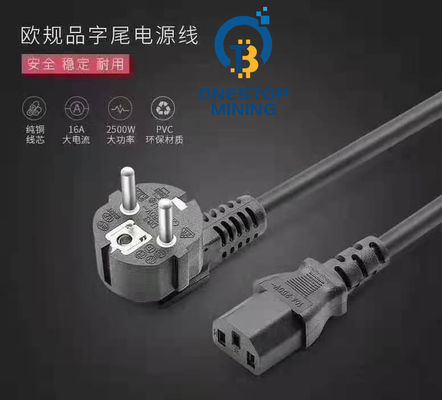EU Plug Asic Miner Power Supply Cord Kabel 1.5m 1.8m 2m