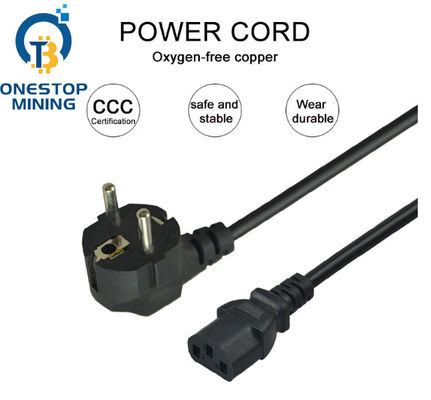 EU Plug Asic Miner Power Supply Cord Kabel 1.5m 1.8m 2m