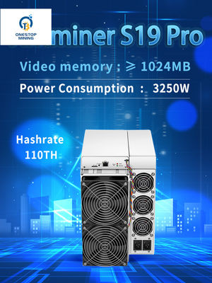 Antminer S19 Pro 110Th 3250W Penambangan Bitcoin Mesin Asic Penambangan bitcoin