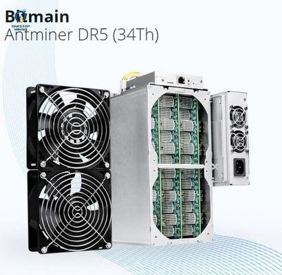 Bitmain Antminer DR5 34 Th/S 35th DCR Perangkat Pertambangan yang Diputuskan Crypto Blake256r14